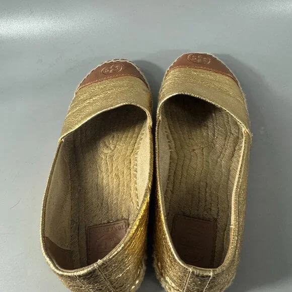 Tory Burch Colorblock Logo Leather Espadrille Flat, Size 8 1/2 - Picture 8 of 14